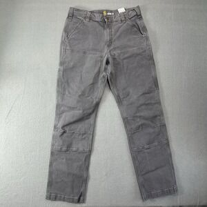 Carhartt Pants Men's 33x32 Gray Double Knee Rugged Flex Relaxed Fit